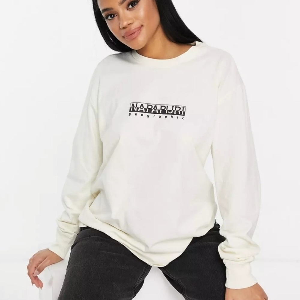 OBO accepted -  Napapijri Cream Oversized Long Sleeve Tee Shirt